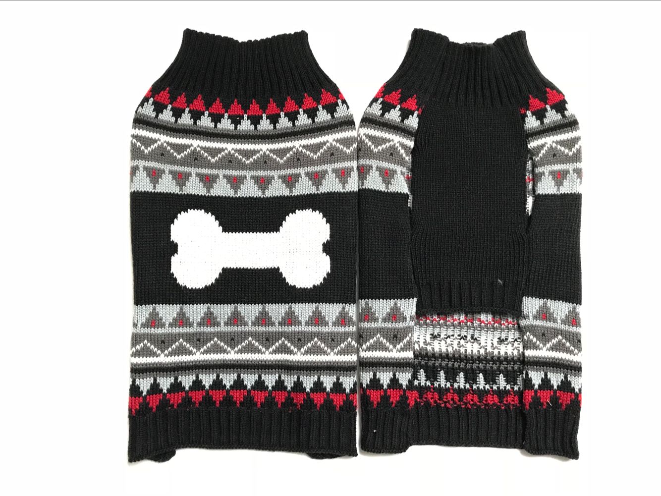 Dog Blk Sweater W/Bone