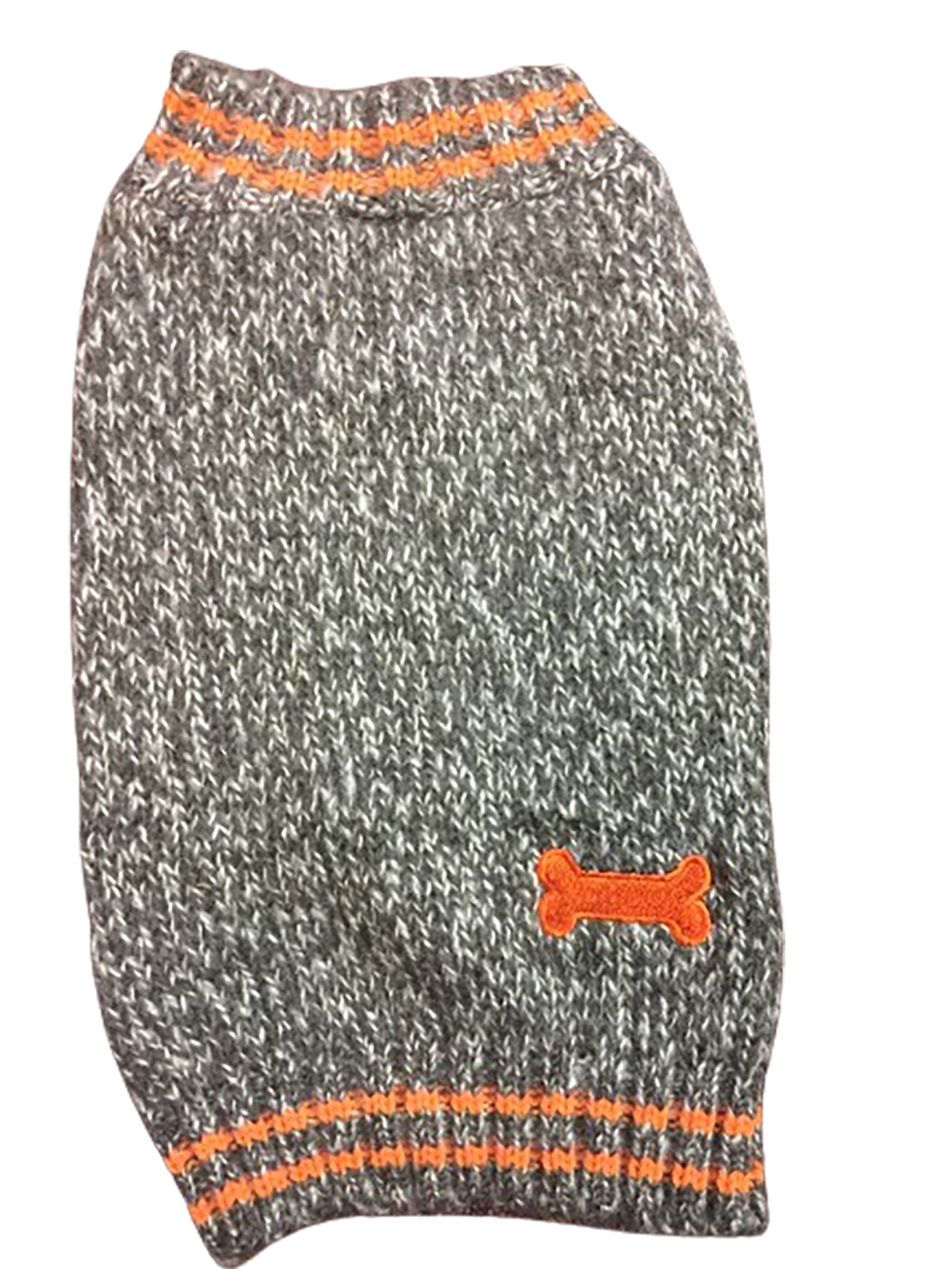 Dog Gry/Org Knit Sweater