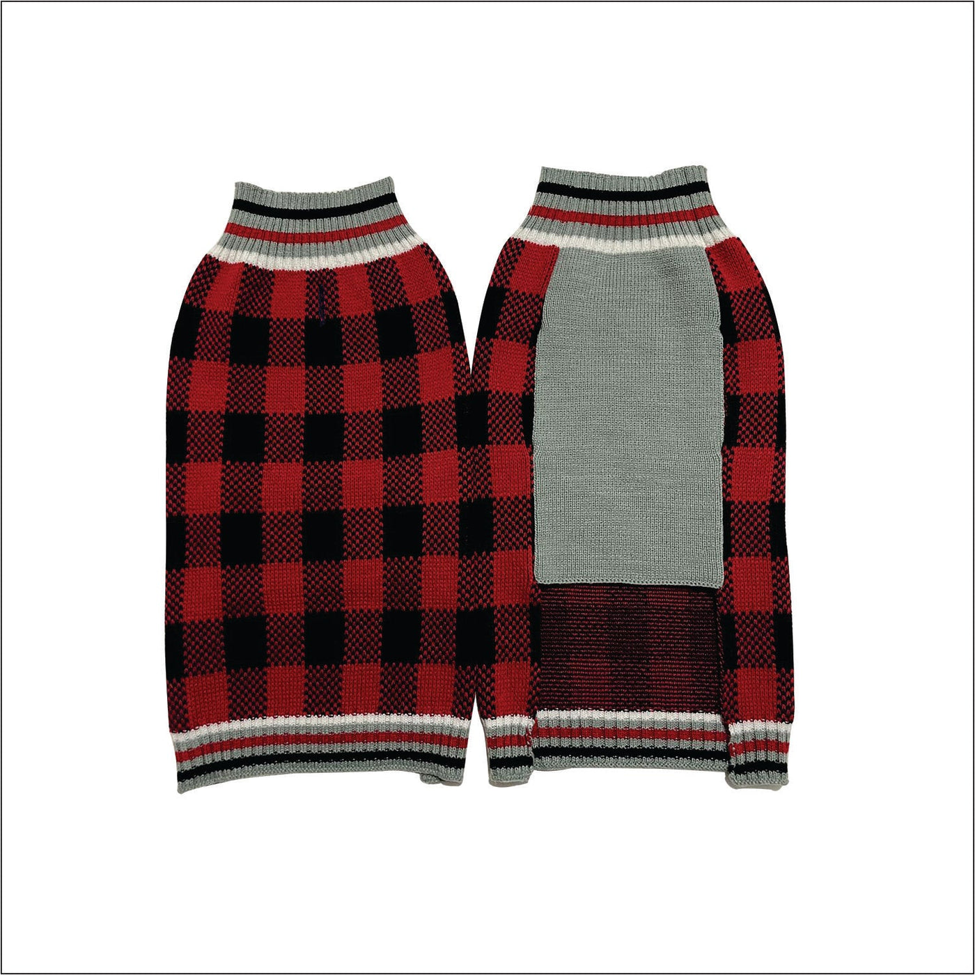 Dog Red/Blk Plaid Knit Sweater