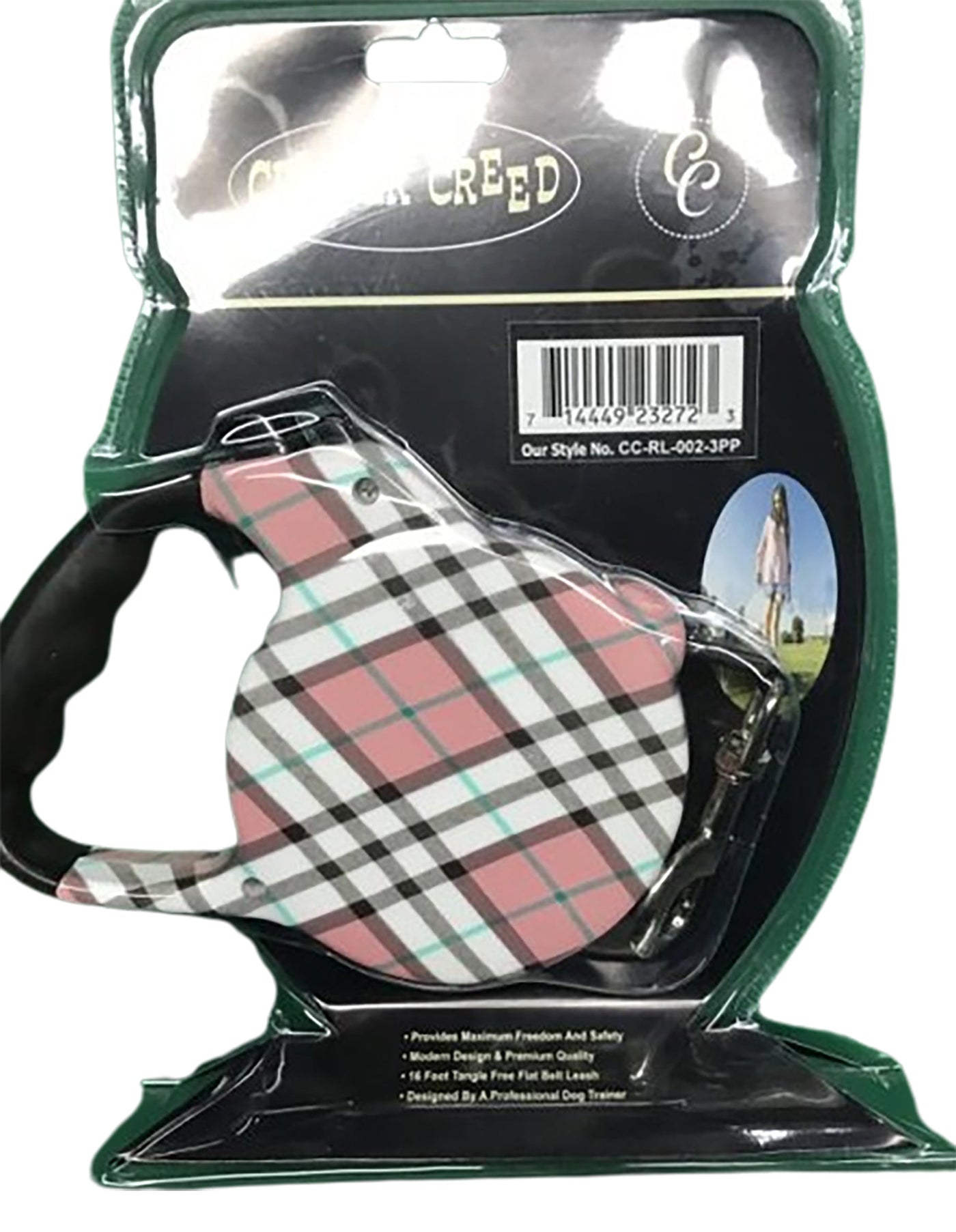 PLAID PATTERN WITH TAPE LEASH W/2 BTTN