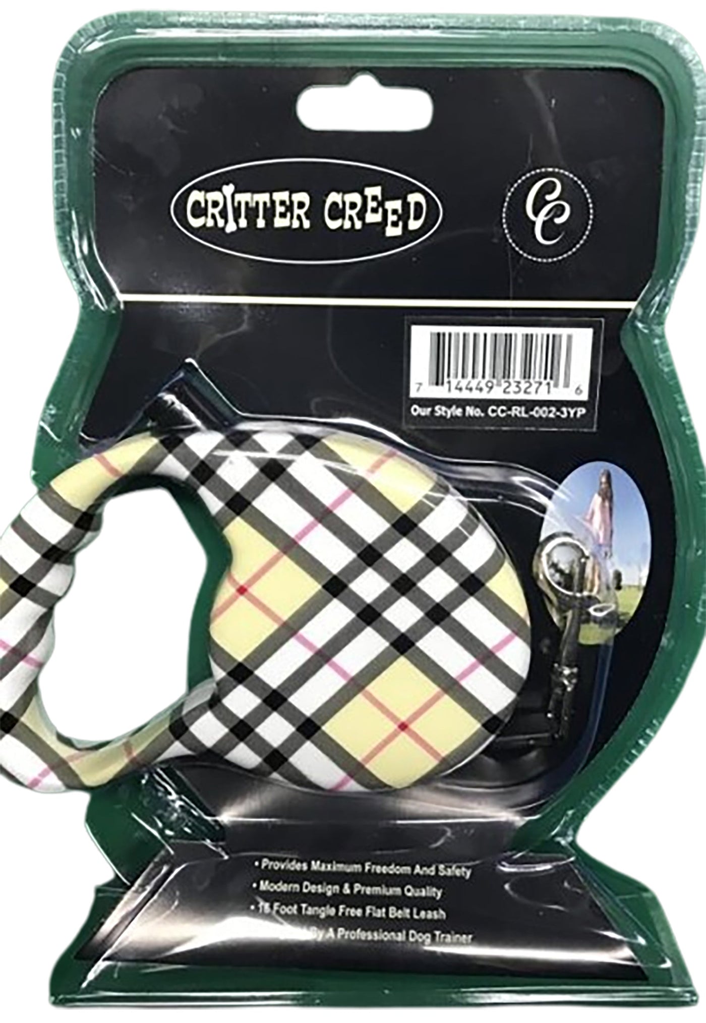 PLAID PATTERN WITH TAPE LEASH W/2 BTTN